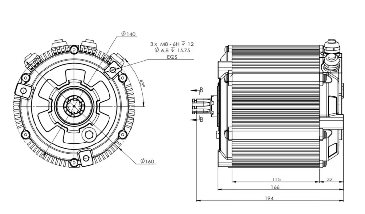 Mid Drive Motor Kit 72V 5000W - SiAECOSYS D133A-65 5000W 72Vミッドドライブモーターキット（エンコーダー付き、高トルク）電動バイク改造用