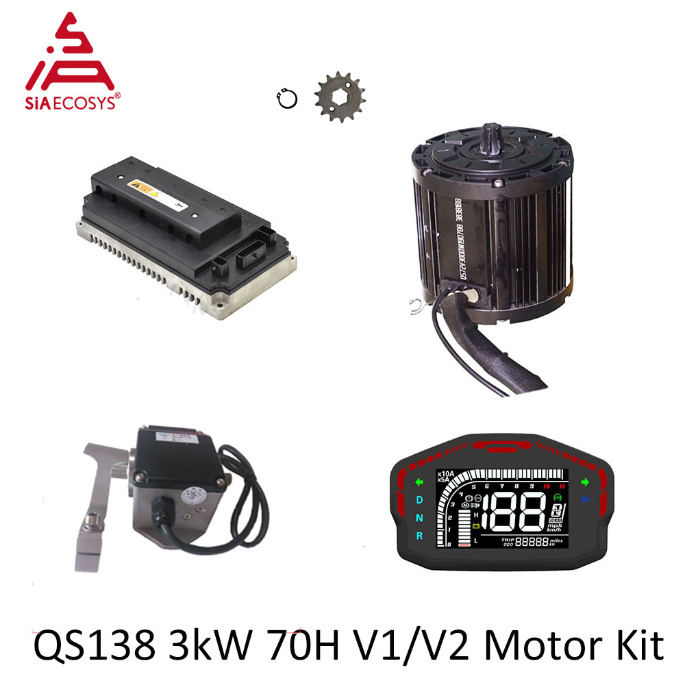 QSMOTOR QS138 3000W 72Vミッドドライブ - Fardriver Nd72850 Controller のレビューと価格