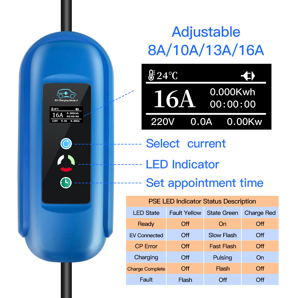 Kolanky-電気自動車EV充電器,アダプターケーブル,5 - Type 2 Portable Ev Charger 11Kw Cee のレビューと価格