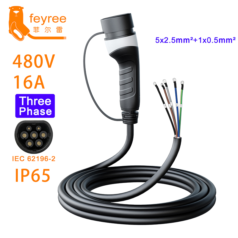 フェイリー3相電気自動車用タイプ2ソケット5mケーブル16A - Ev Charger Type 2 22Kw 32A 3 Phase のレビューと価格