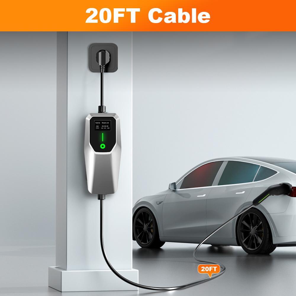 Junsun 32A レベル1&2 EV充電器 110V-2 - J1772 Evse 32A Level 2 Charger のレビューと価格