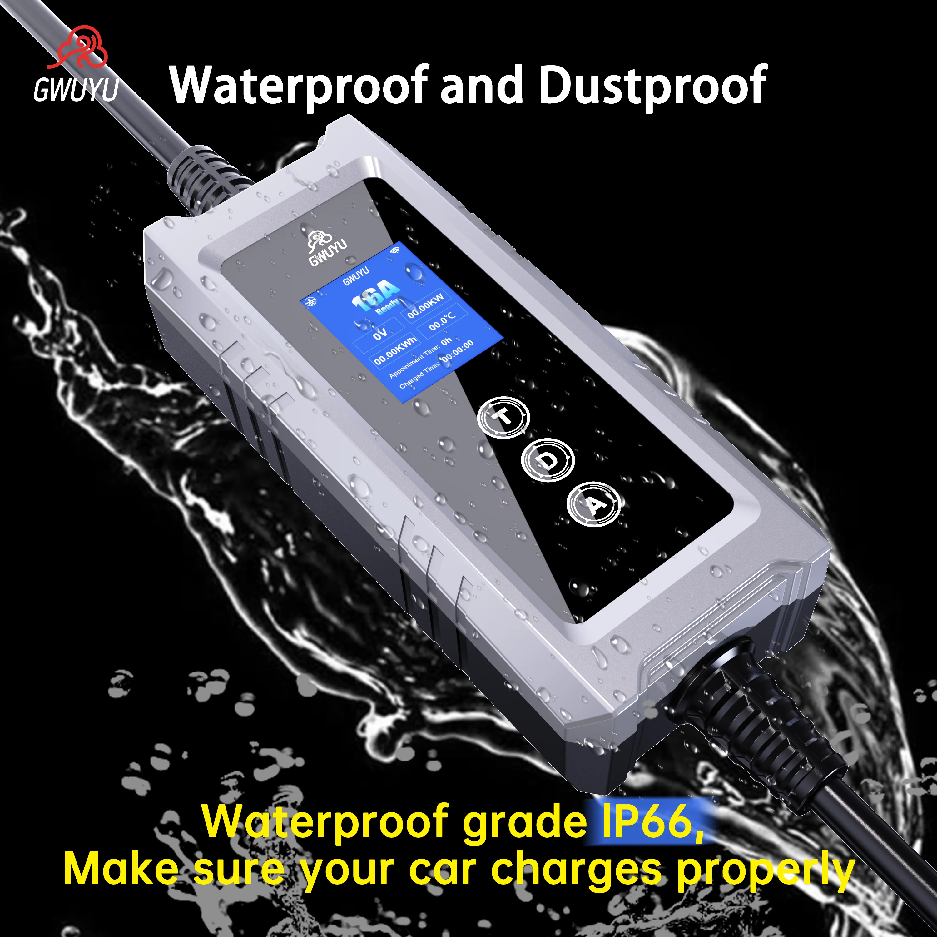 GWUYU 32A タイプ2 EV 充電器 3相 22KW  - Type 2 Portable Ev Charger 11Kw Cee のレビューと価格